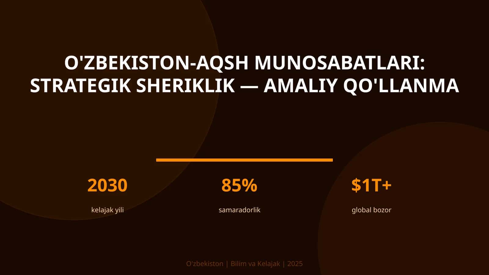 O'zbekiston-AQSh munosabatlari: strategik sheriklik — amaliy qo'llanma