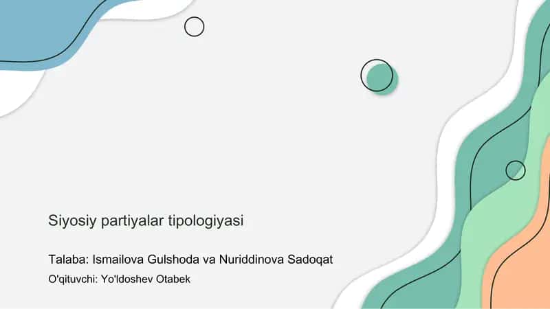 Siyosiy partiyalar tipologiyasi