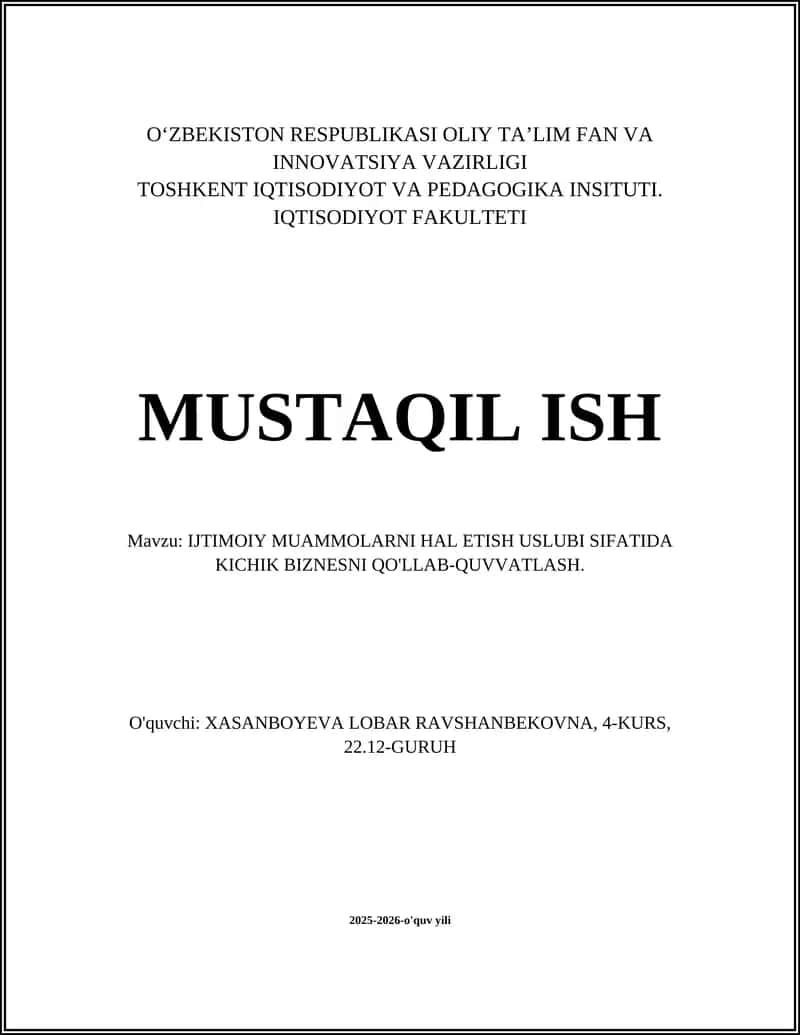 MUSTAQIL ISH