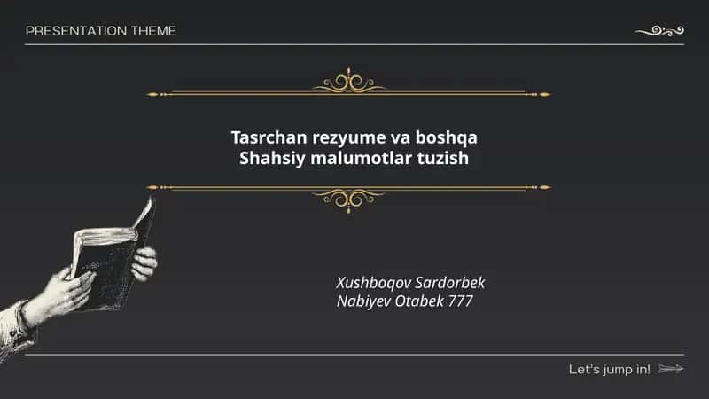 Rezyume tuzish qo'llanma