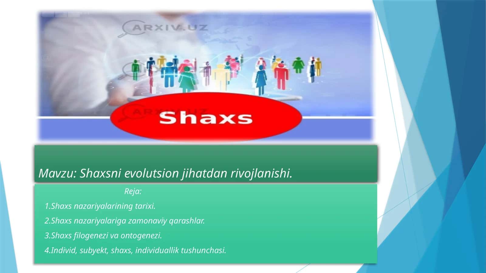 Shaxsni evolutsion jihatdan rivojlanishi