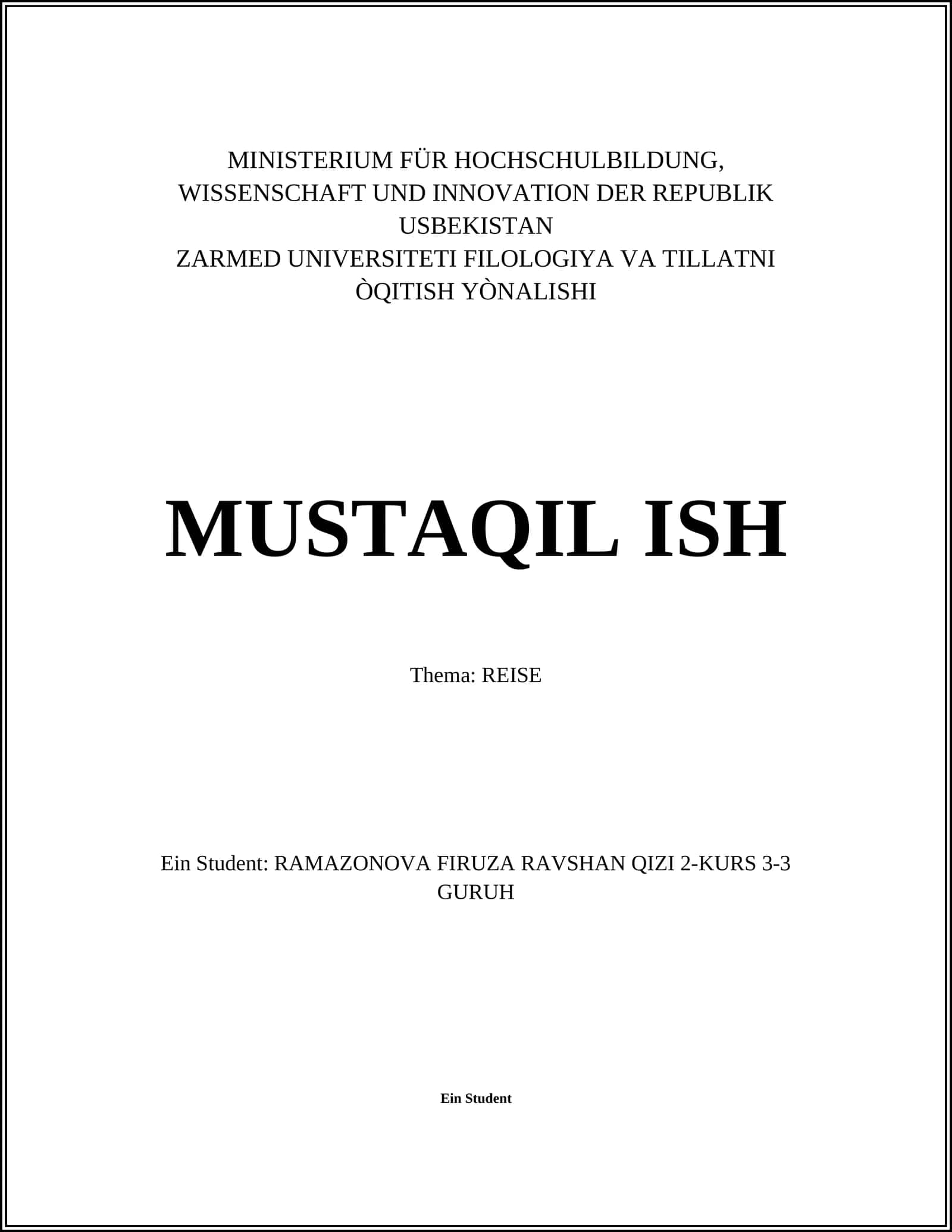 ZARMED UNIVERSITETI FILOLOGIYA VA TILLATNI ÒQITISH YÒNALISHI