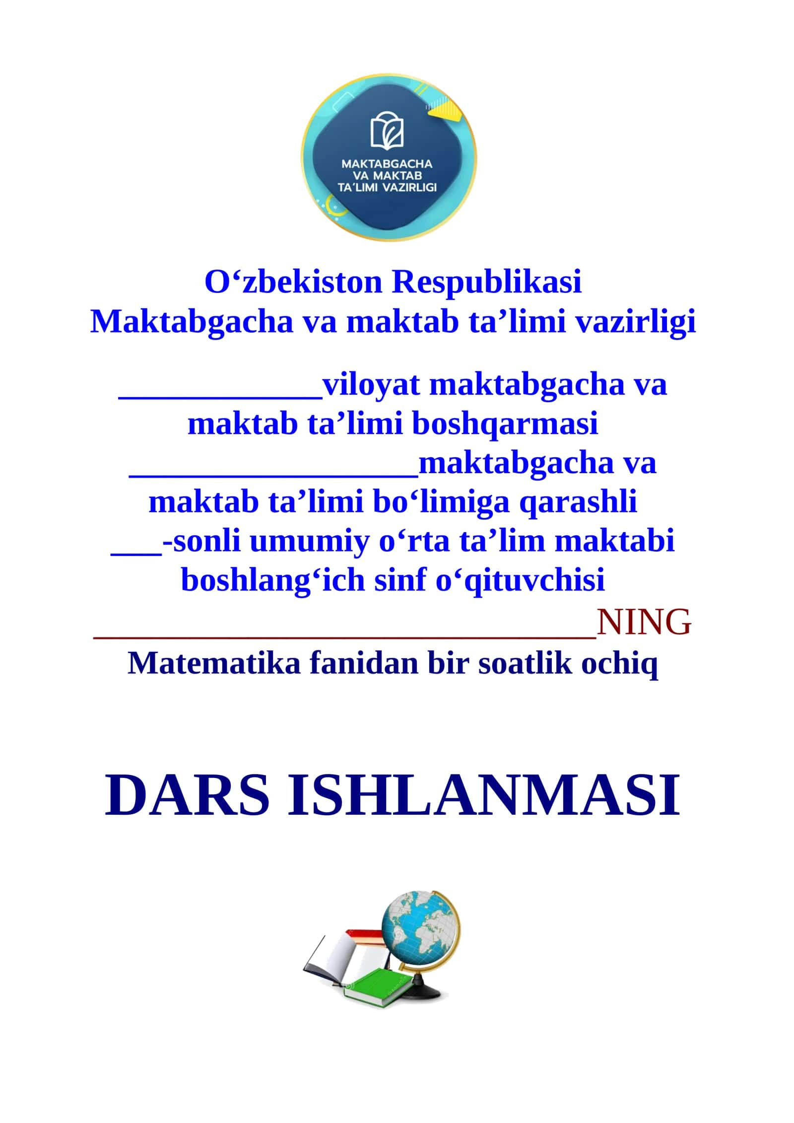 3-sinf matematika fanidan Harakat va tezlik 4-chorak uchun dars ishlanma