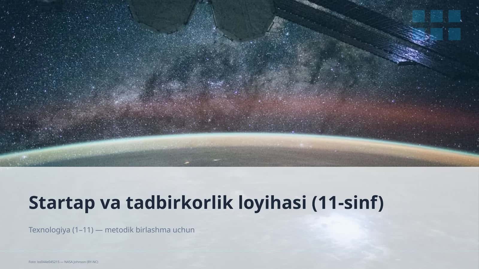 Startap va tadbirkorlik loyihasi (11-sinf)