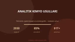 ANALITIK KIMYO USULLARI
