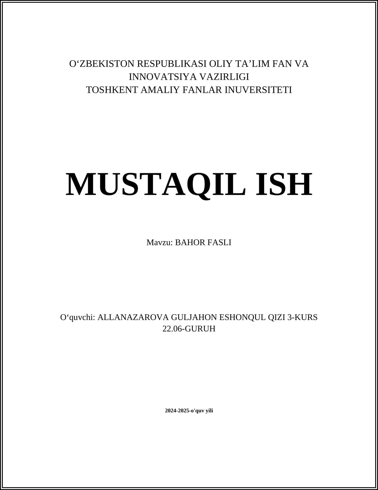 Bahor Faslida Havo Isitishi