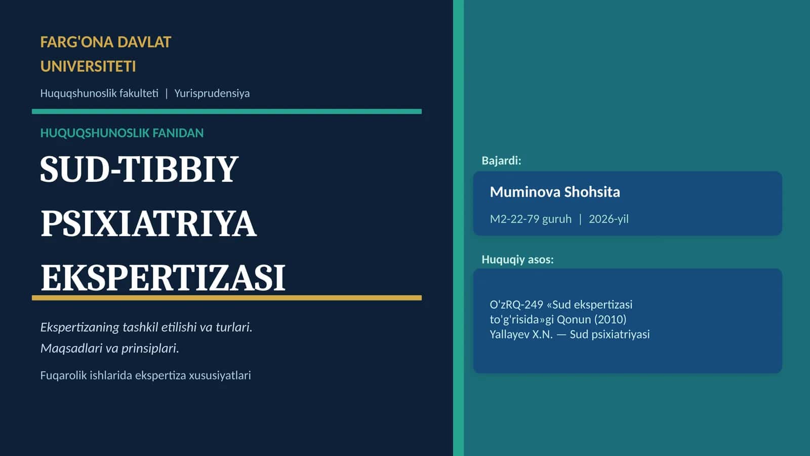 SUD-TIBBIY PSIXIATRIYA EKSPERTIZASI