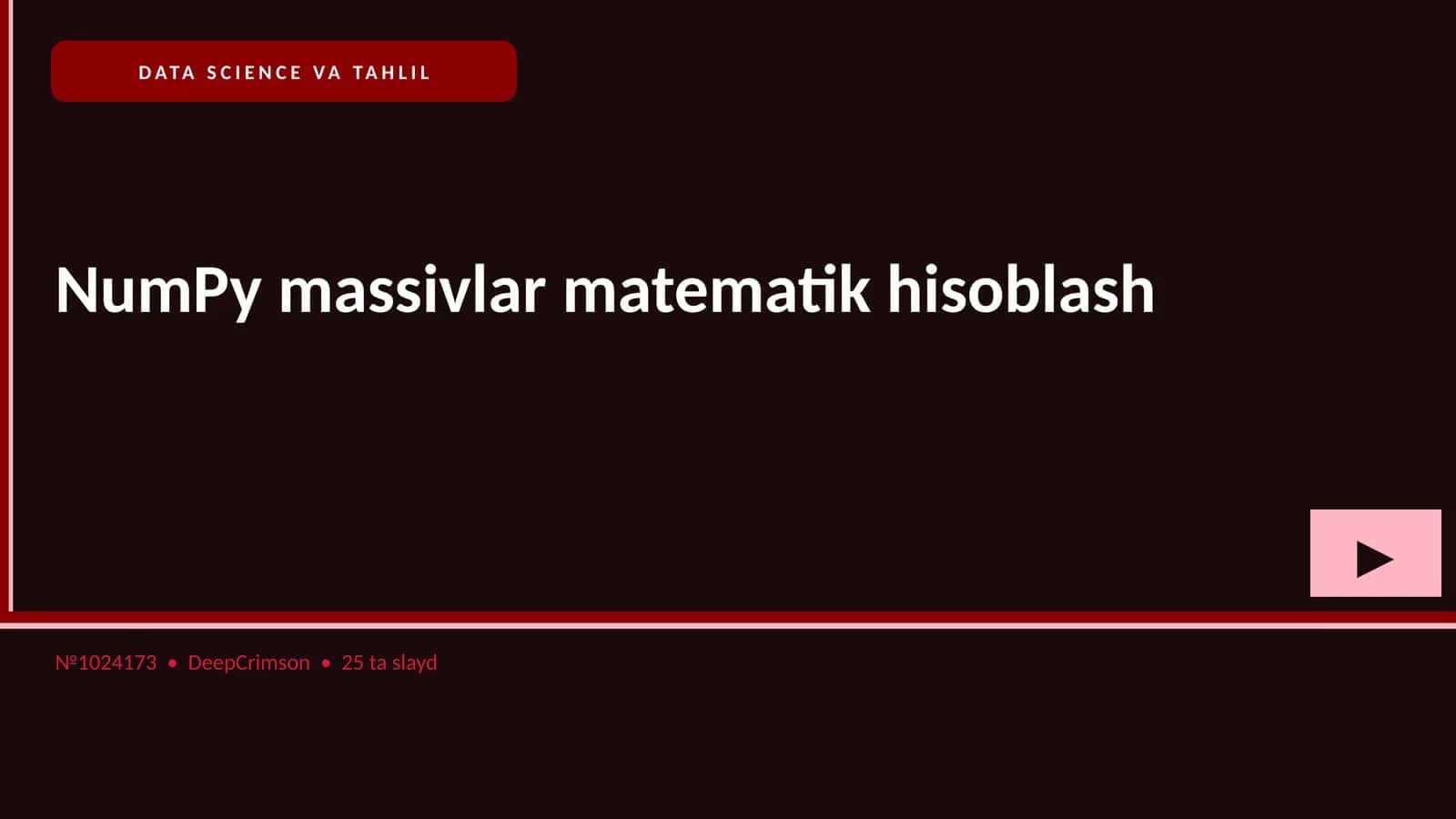 NumPy massivlar matematik hisoblash