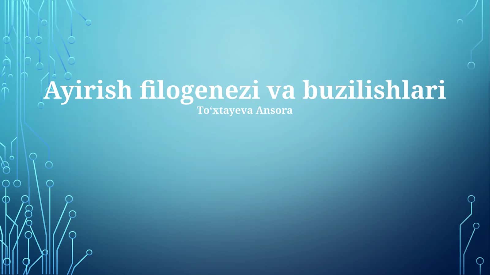 Ayirish filogenezi va buzilishlari