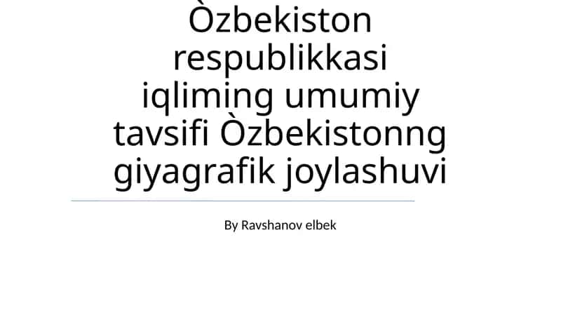 Harorat rejimining mavsumiy oʻzgarishi