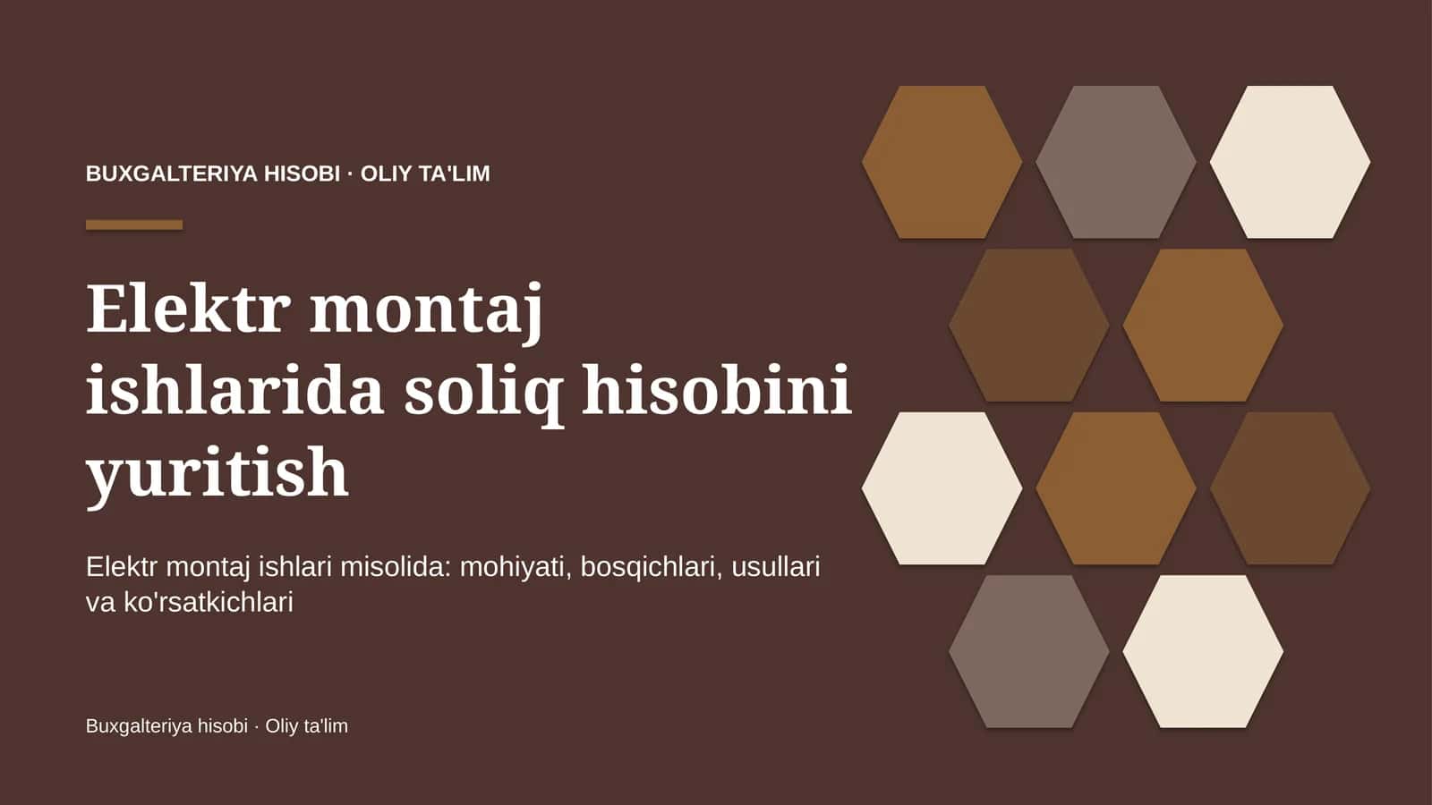 elektr montaj ishlarida soliq hisobini yuritish 5879