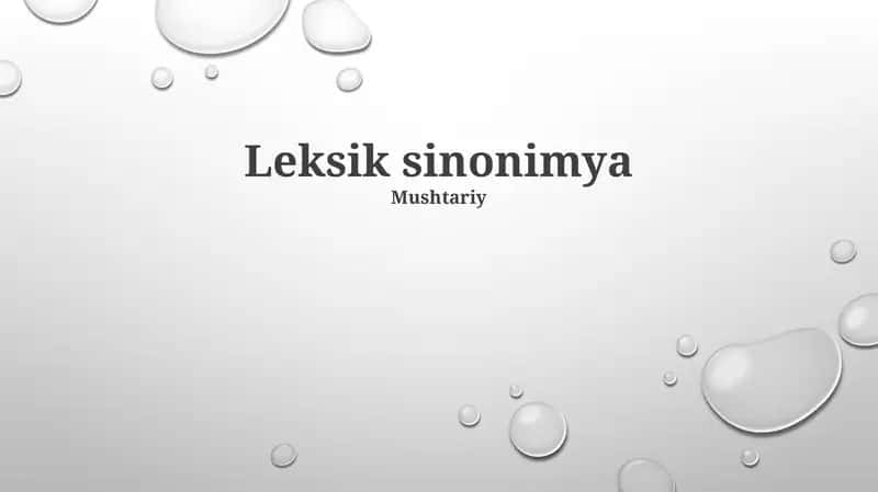 Leksik sinonimya