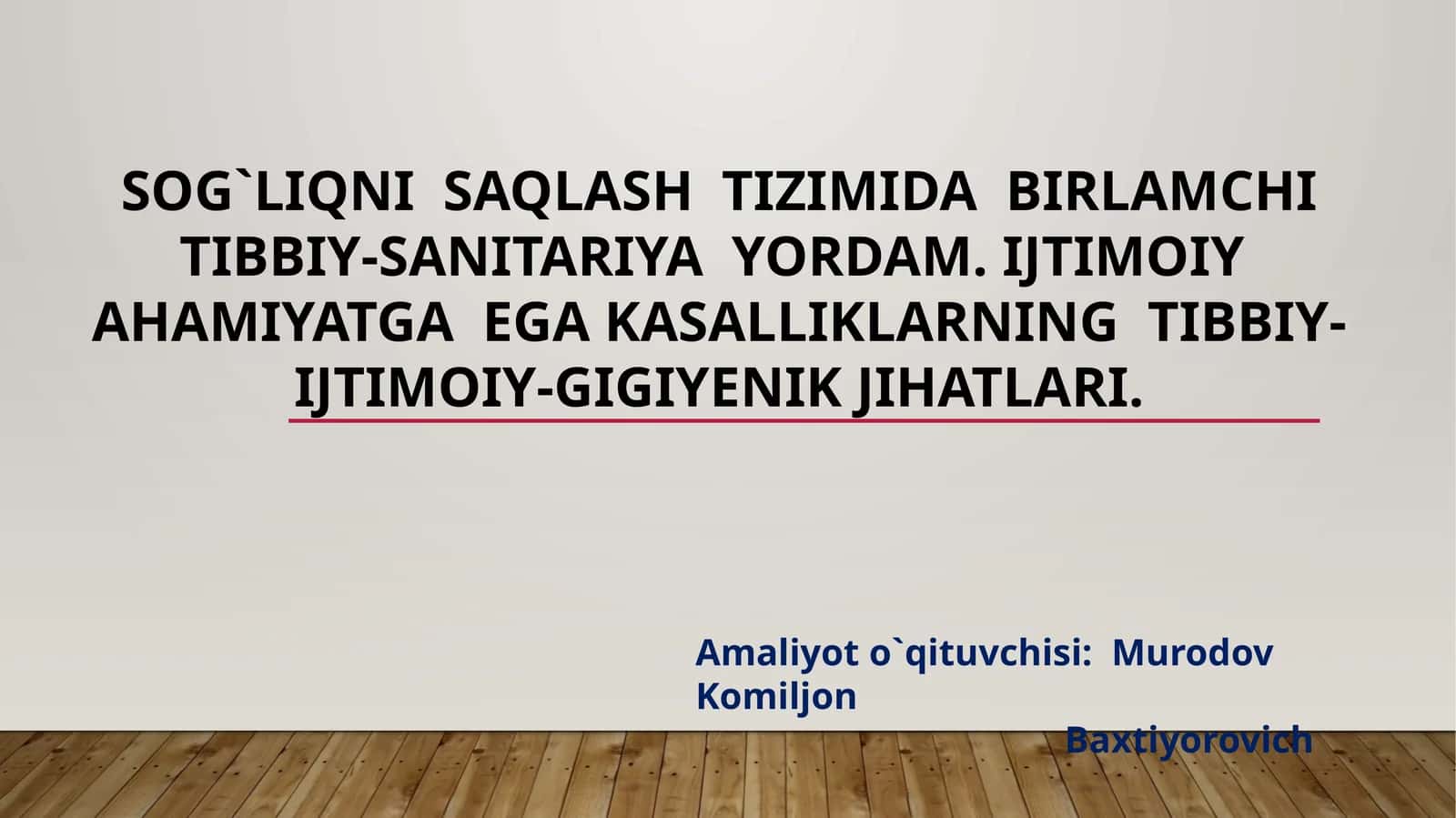 Sog`liqni saqlash tizimi dasturi