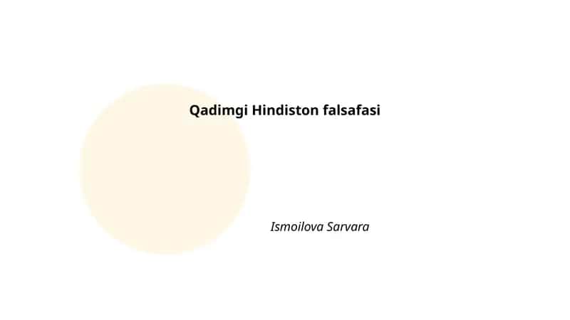 Qadimgi Hindiston Falsafasi