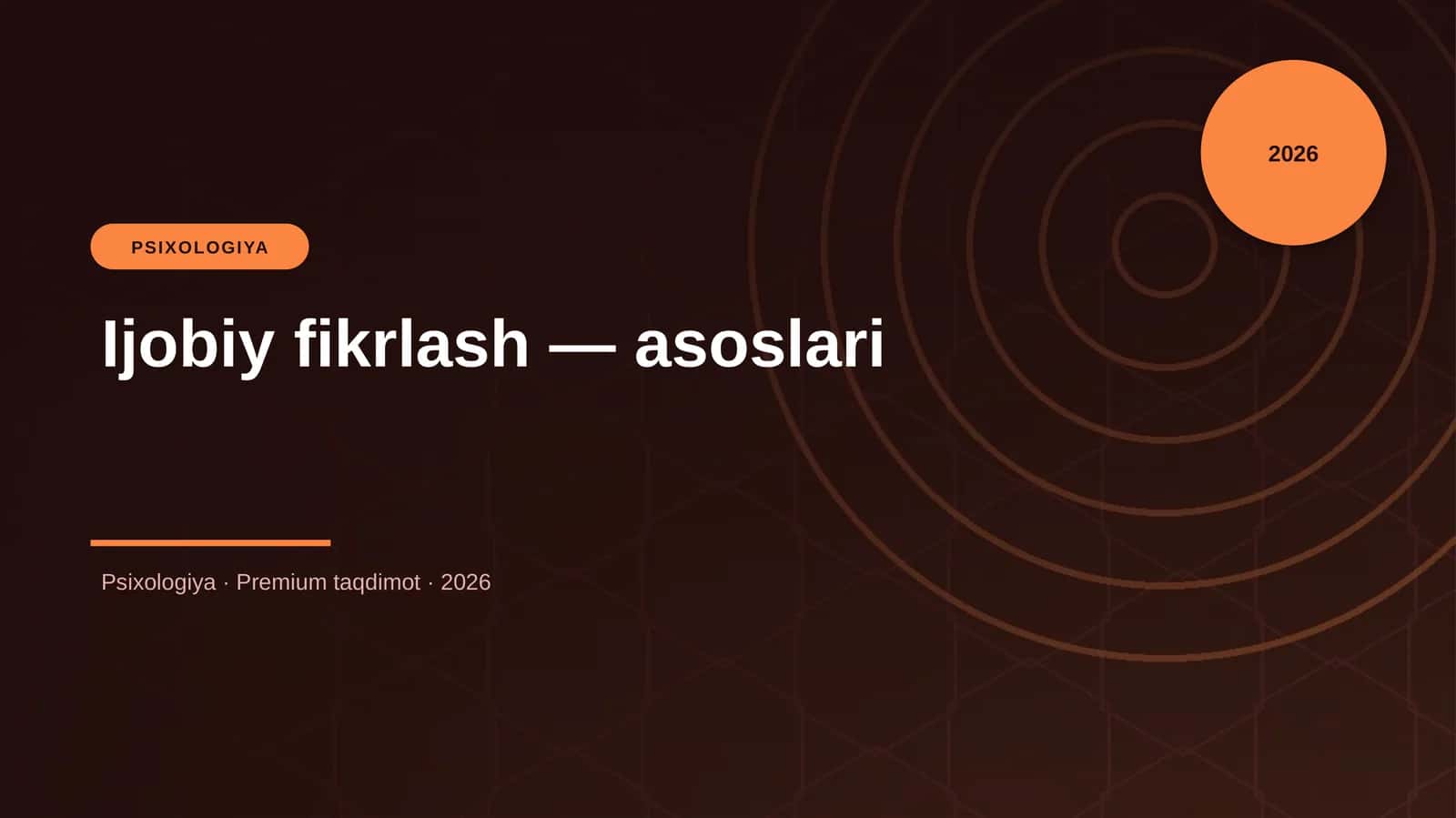 Ijobiy fikrlash — asoslari
