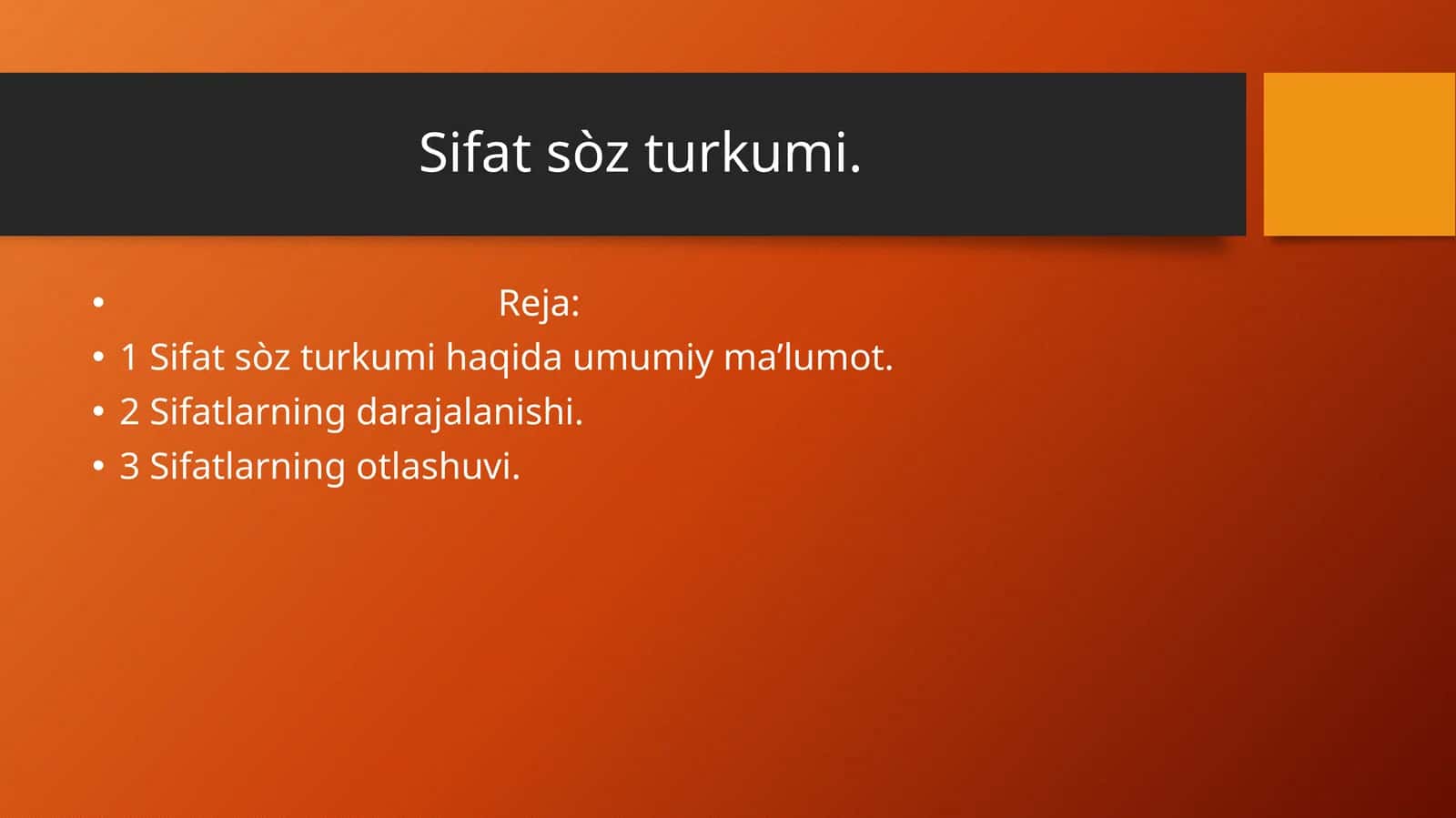 Sifat sòz turkumi
