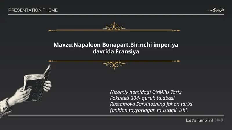 Napaleon Bonapart.Birinchi imperiya davrida Fransiya