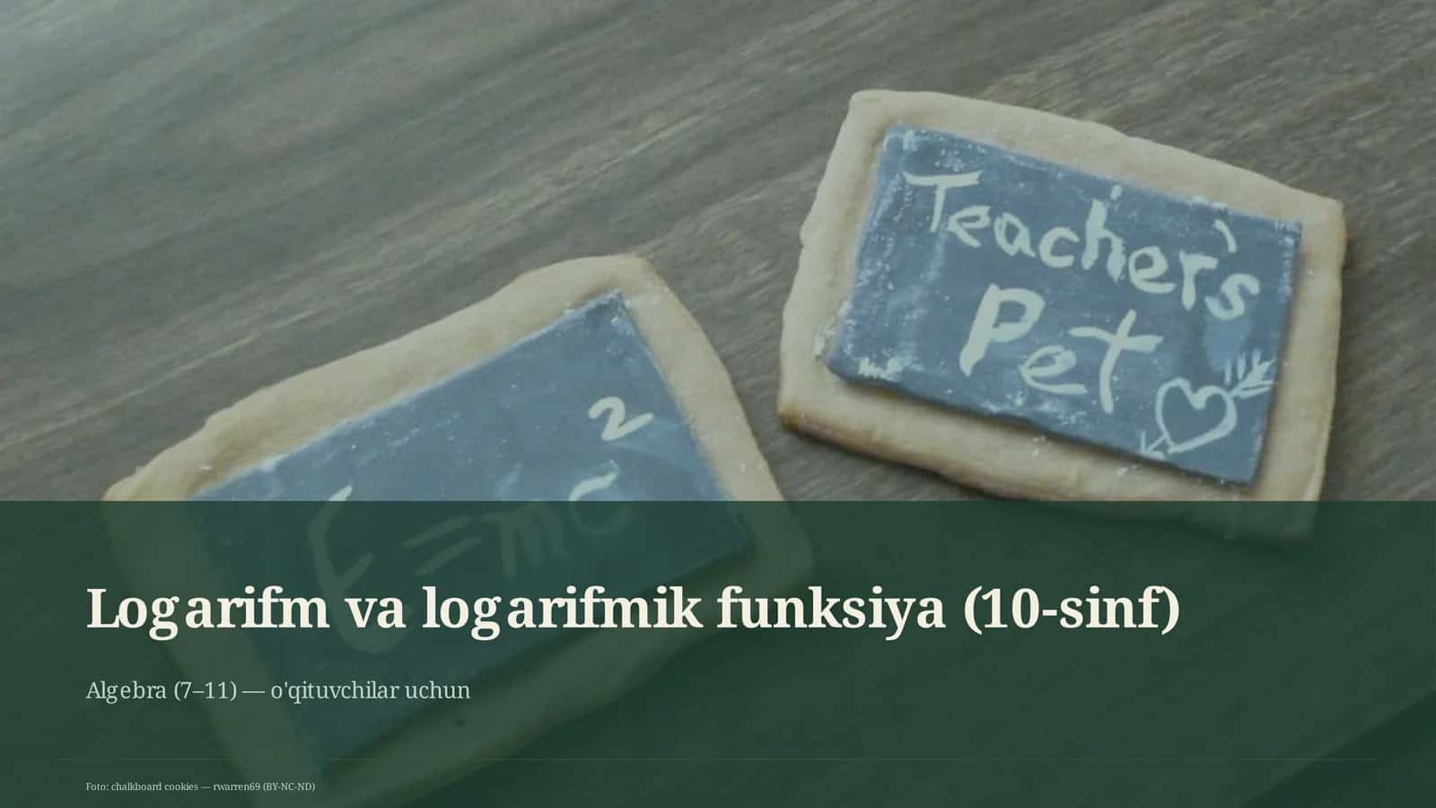 Logarifm va logarifmik funksiya (10-sinf)