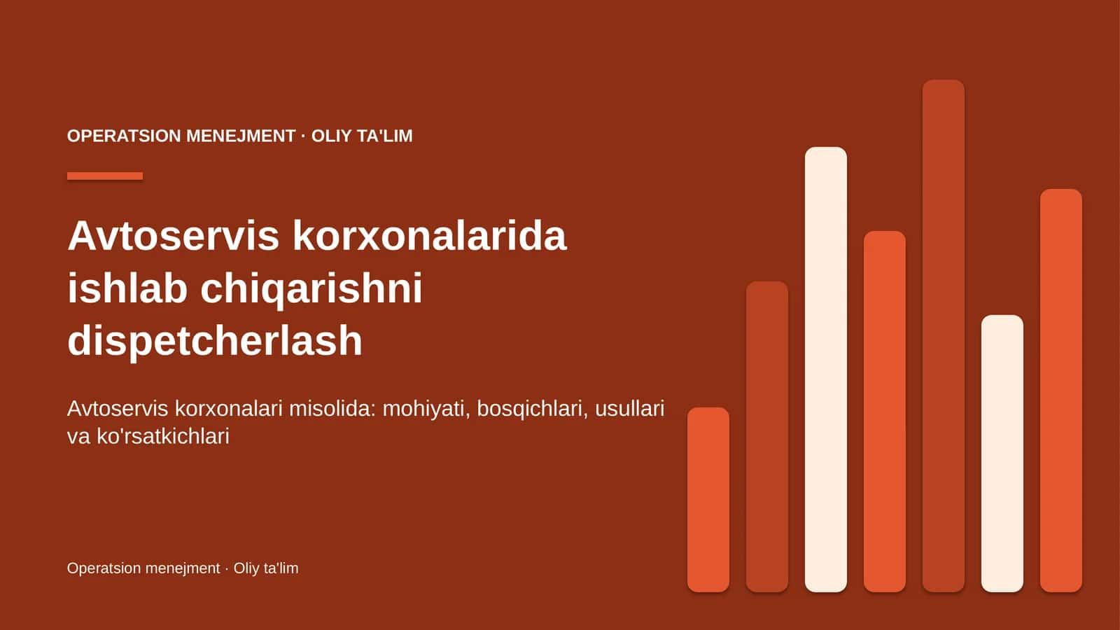 avtoservis korxonalarida ishlab chiqarishni dispetcherlash 8757