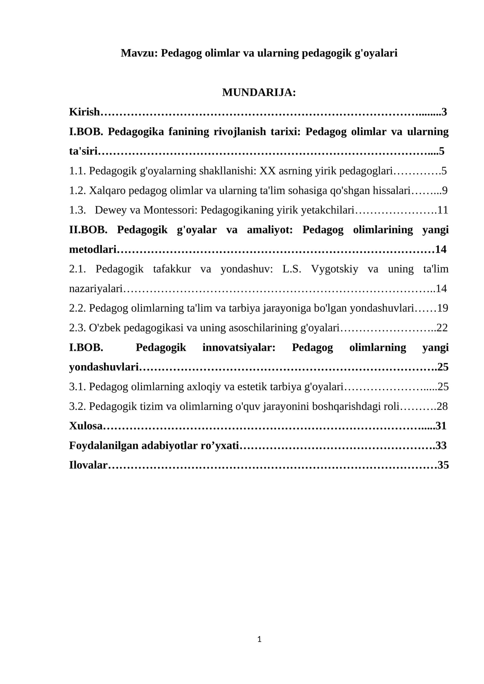 Pedagog olimlar va ularning pedagogik g'oyalari