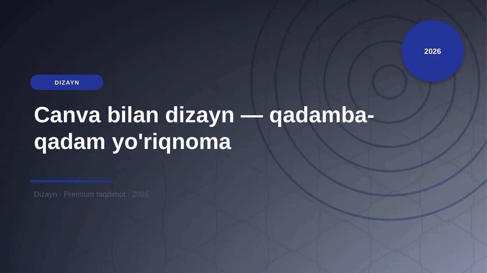 Canva bilan dizayn — qadamba-qadam yo'riqnoma
