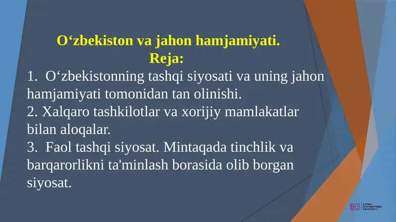 O‘zbekiston va jahon hamjamiyati