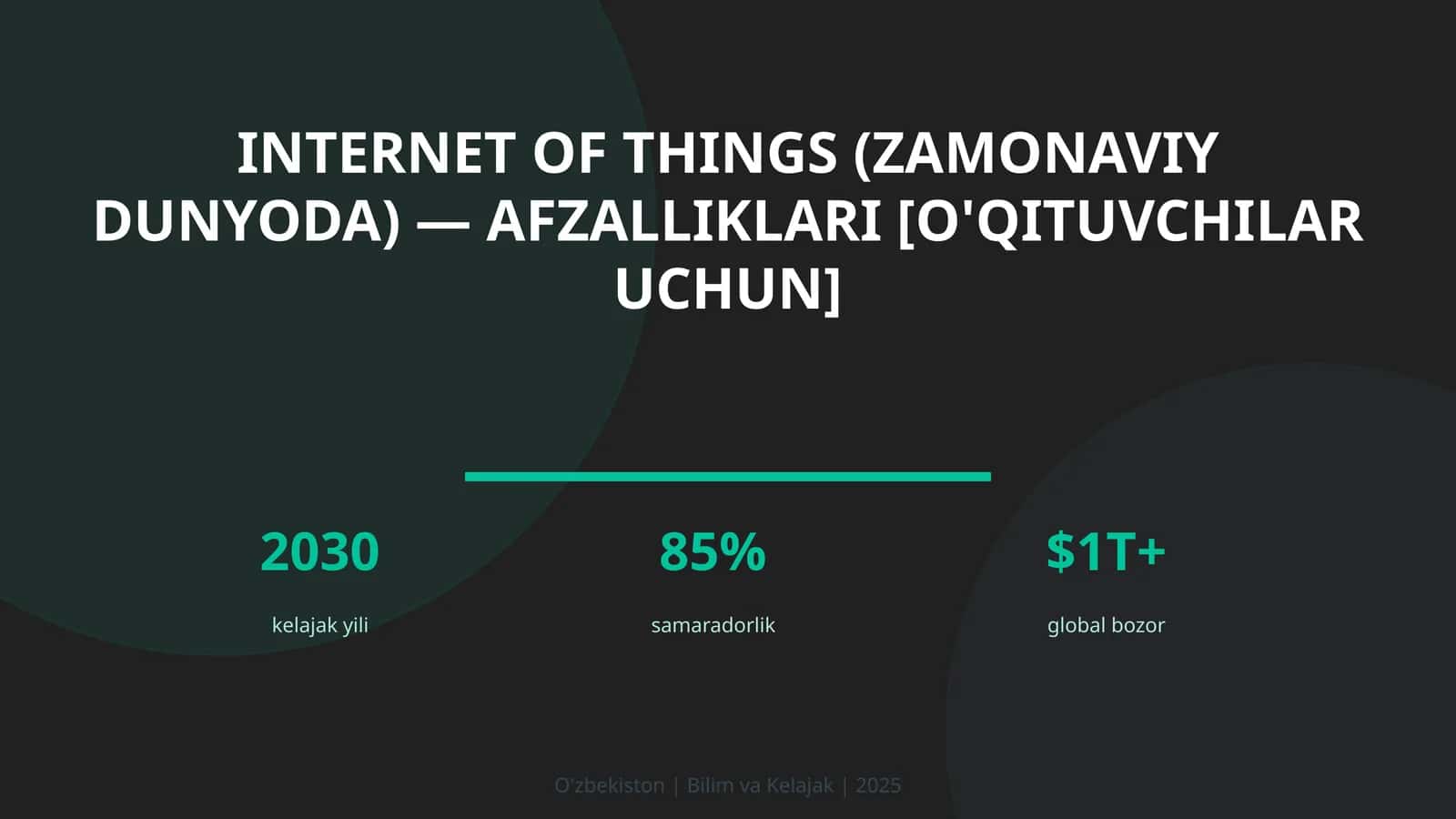 Internet of Things (Zamonaviy dunyoda) — afzalliklari [o'qituvchilar uchun]