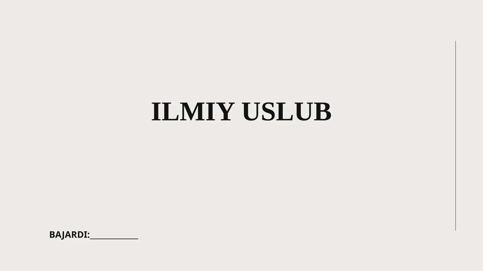 Ilmiy uslub