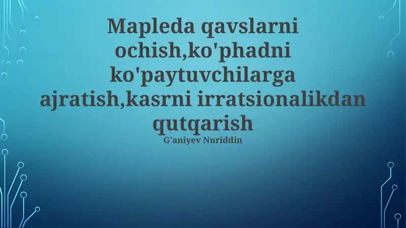 Qavslarni ochish