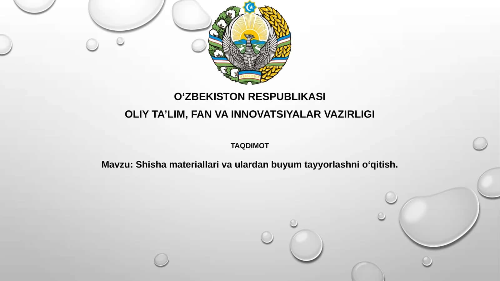 Shisha Materiallari va Ular Dan Buyum Tayyorlashni O'qitish