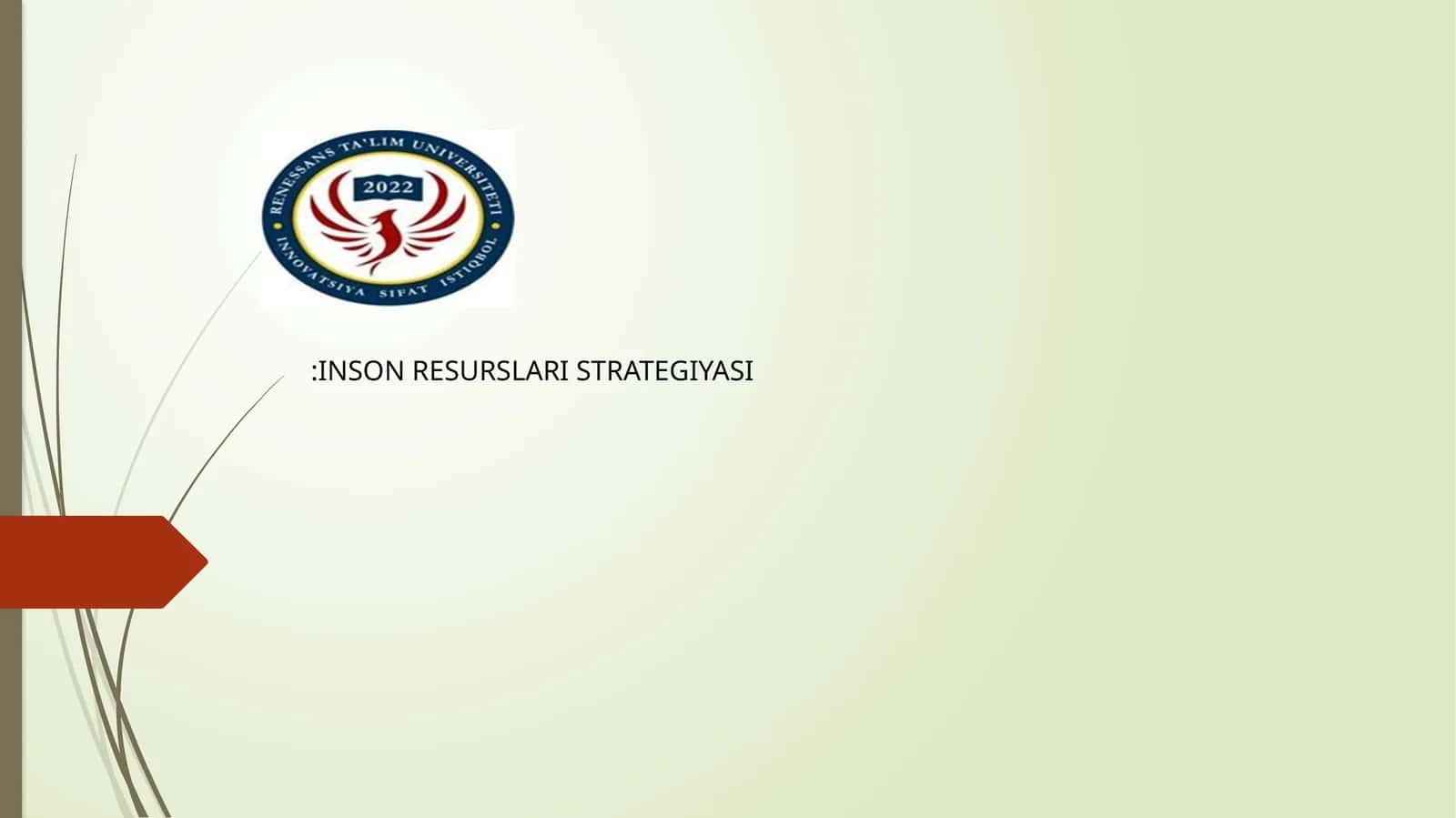 INSON RESURSLARI STRATEGIYASI