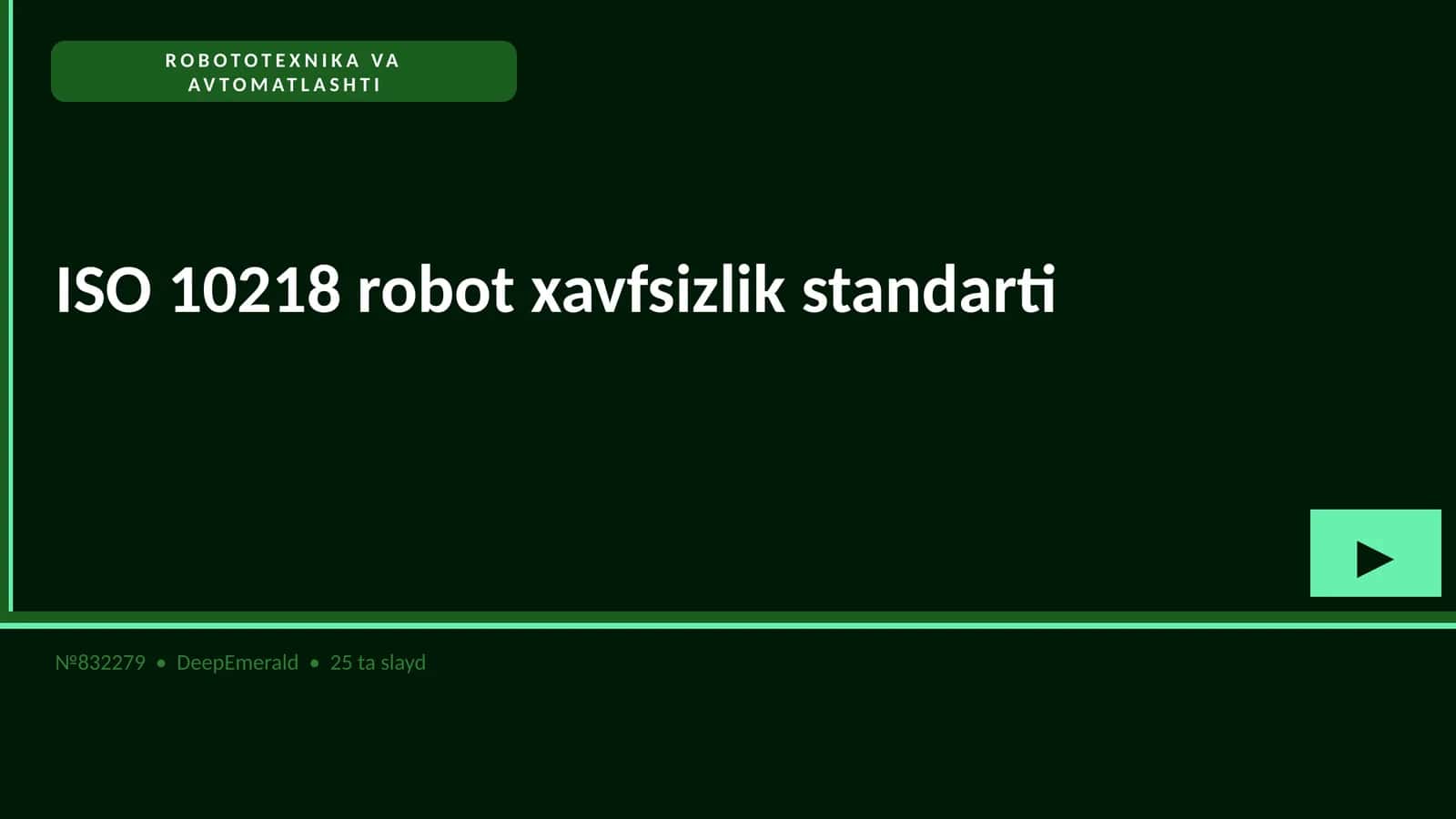 ROBOTOTEXNIKA VA AVTOMATLASHTI
