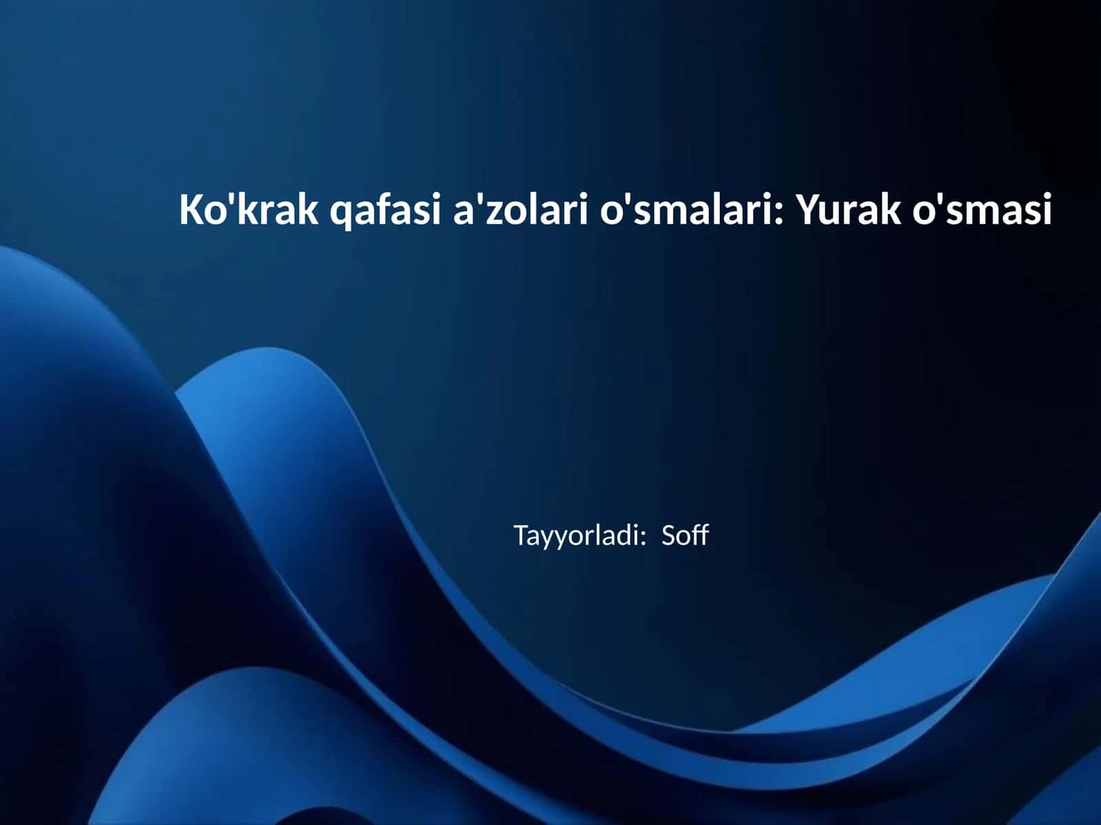 Ko'krak qafasi a'zolari o'smalari: Yurak o'smasi