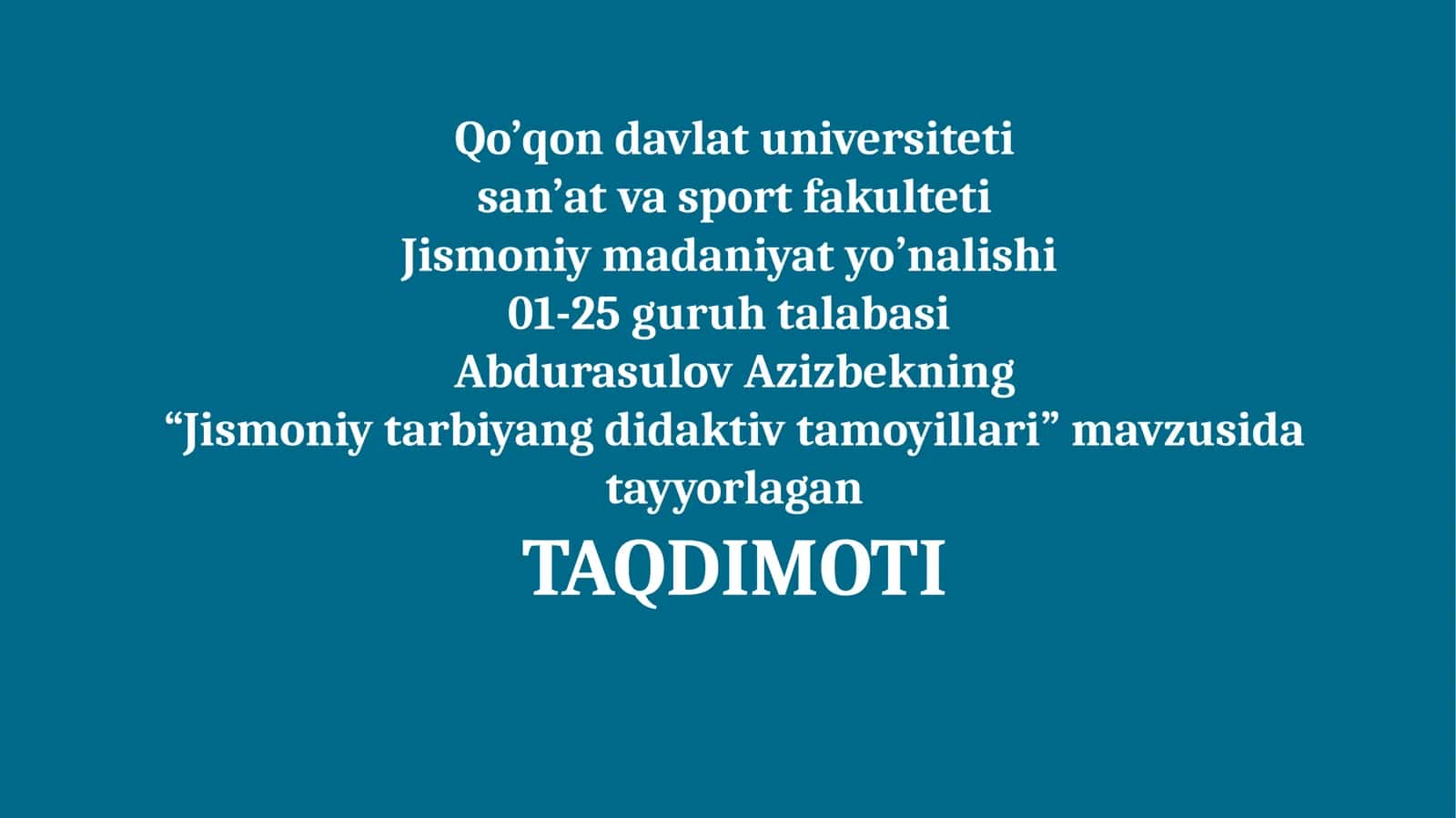 Jismoniy tarbiyang didaktiv tamoyillari