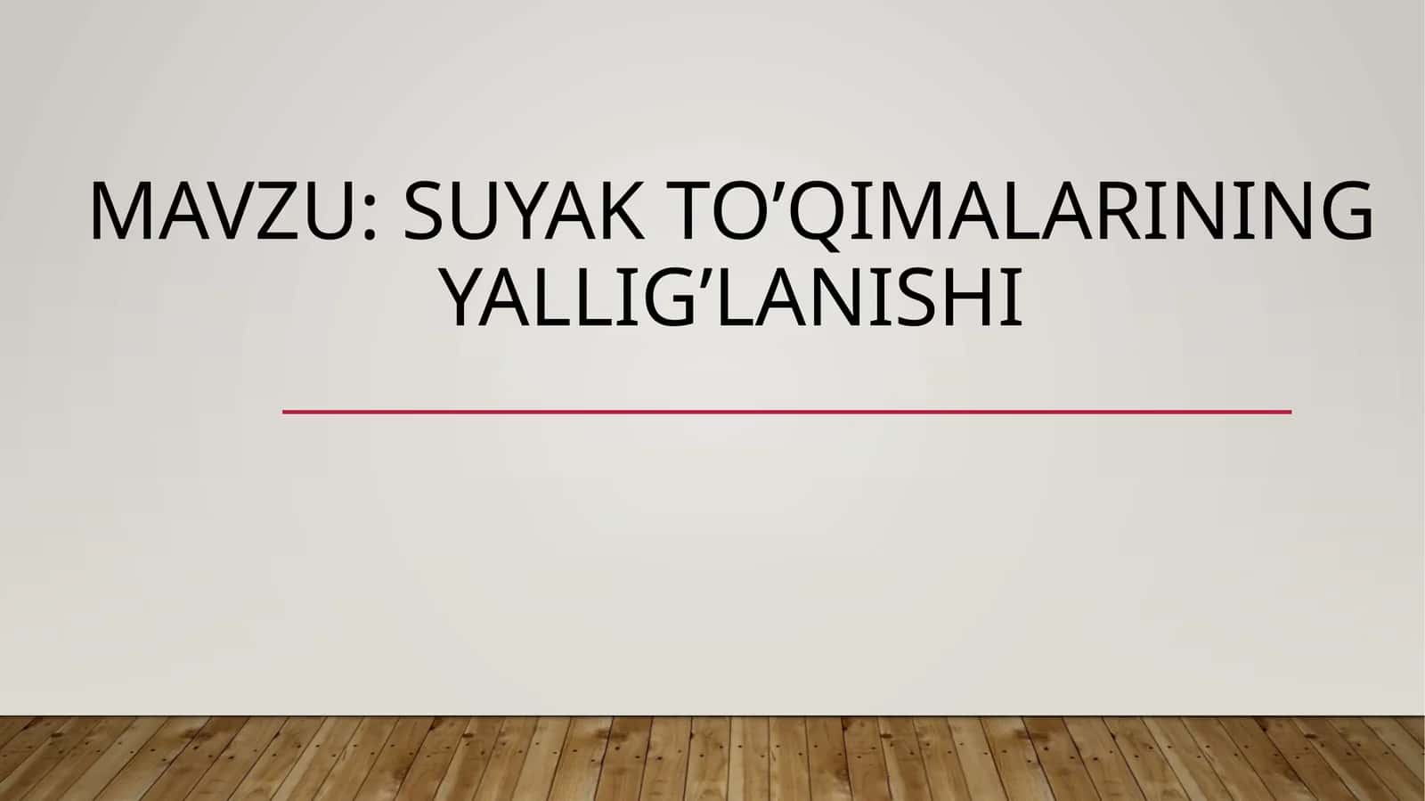 Suyak to’qimalarining yallig’lanishi