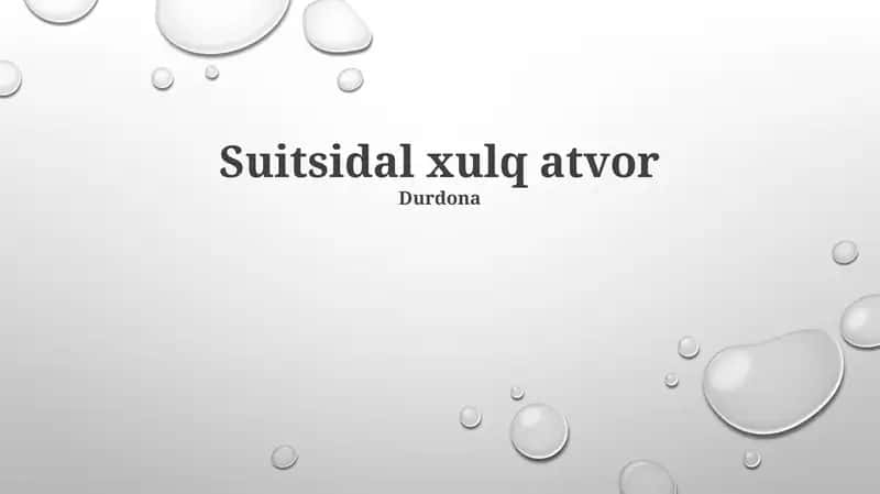 Suitsidal xulq atvor