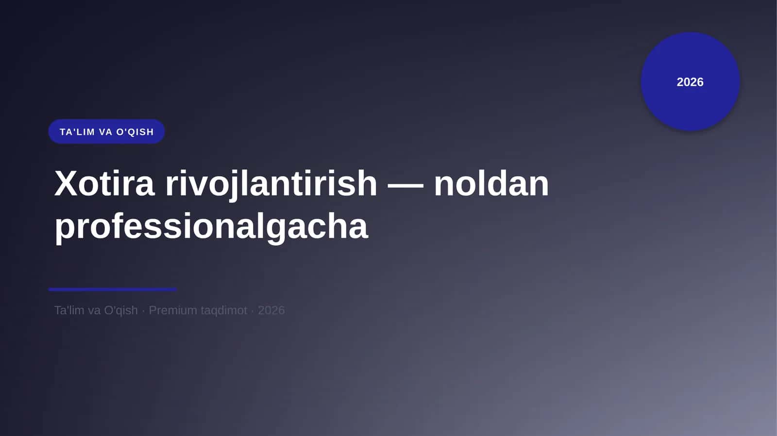 Ta'LIM VA O'QISH