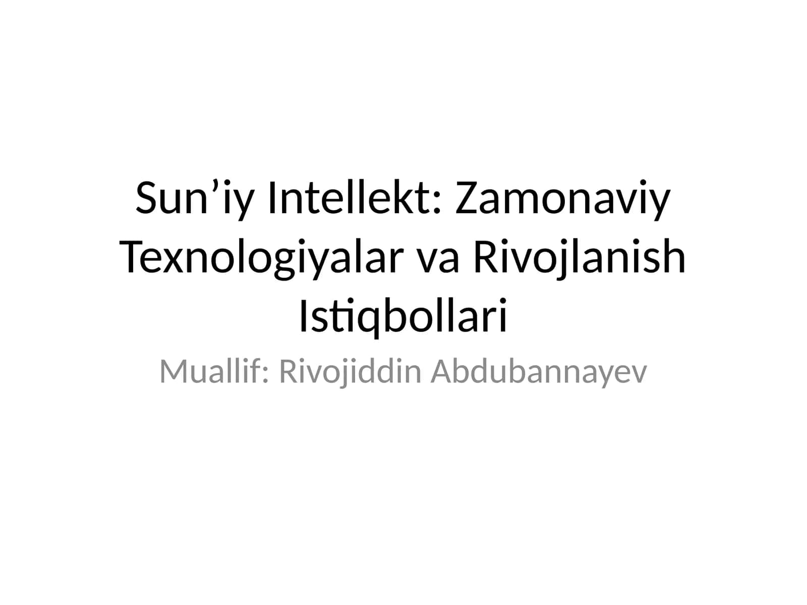 suniy intellekt