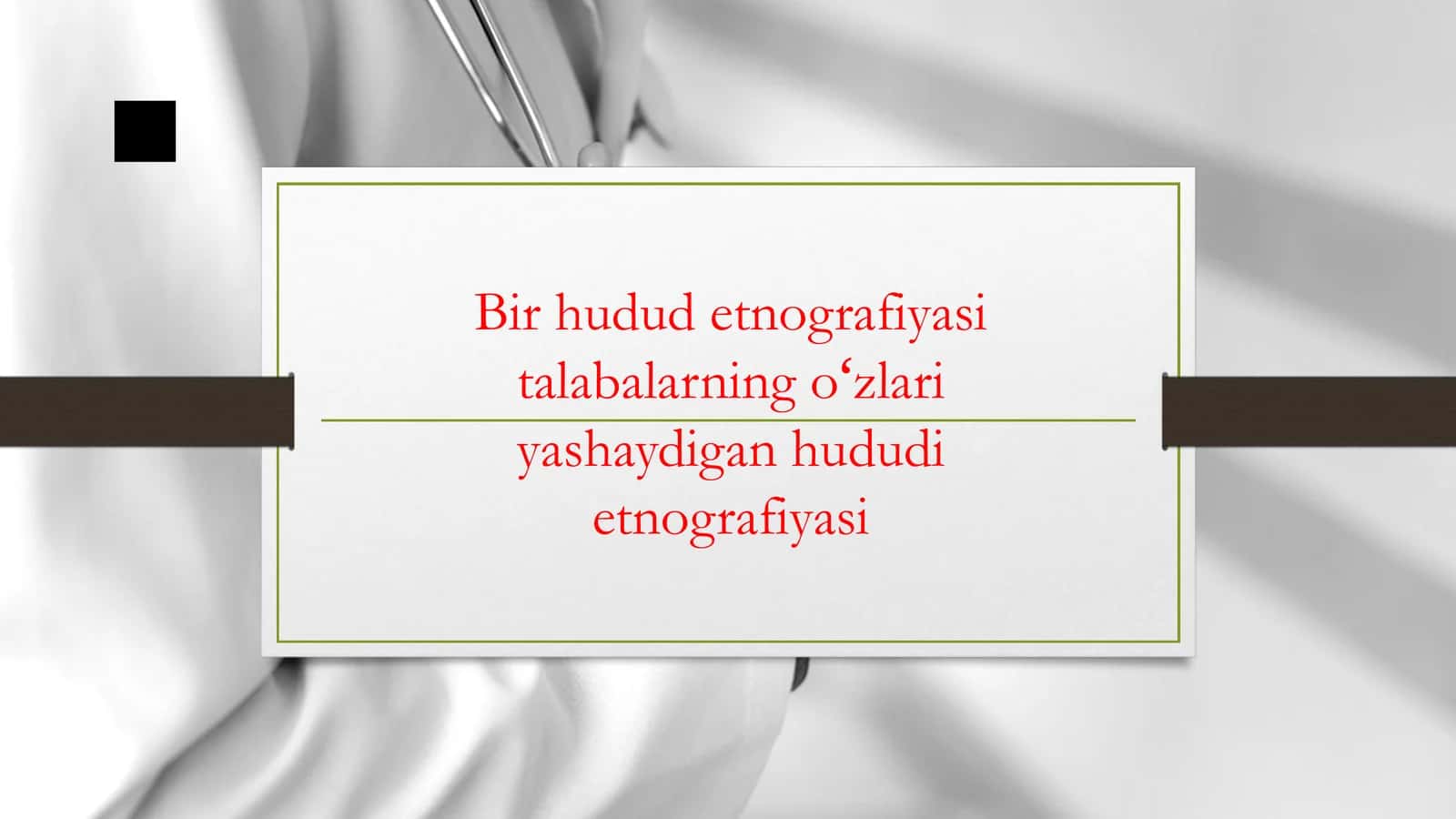 Bir hudud etnografiyasi talabalarning oʻz yashaydigan hududi etnografiyasi