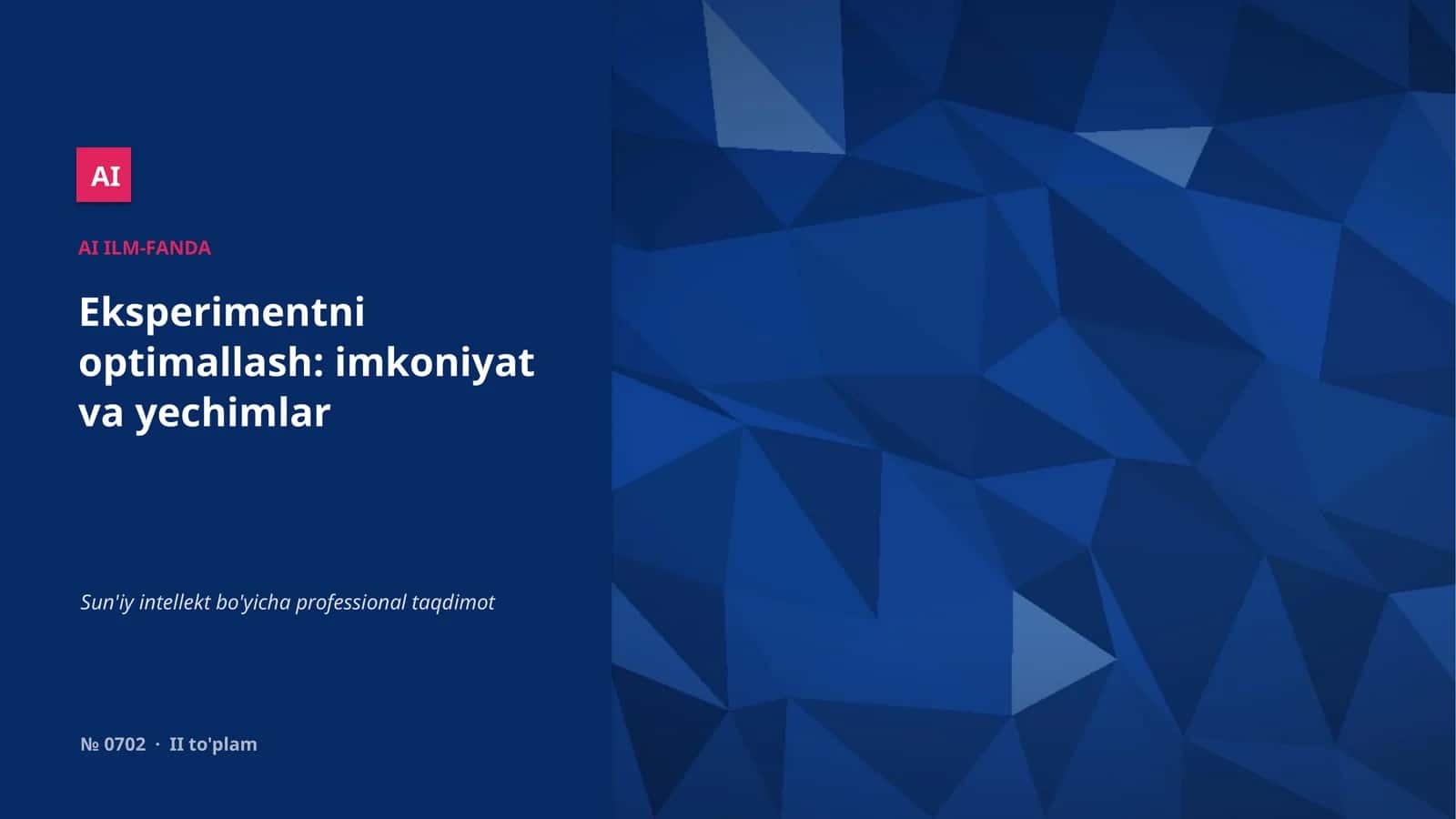 Sun'iy intellekt bo'yicha professional taqdimot