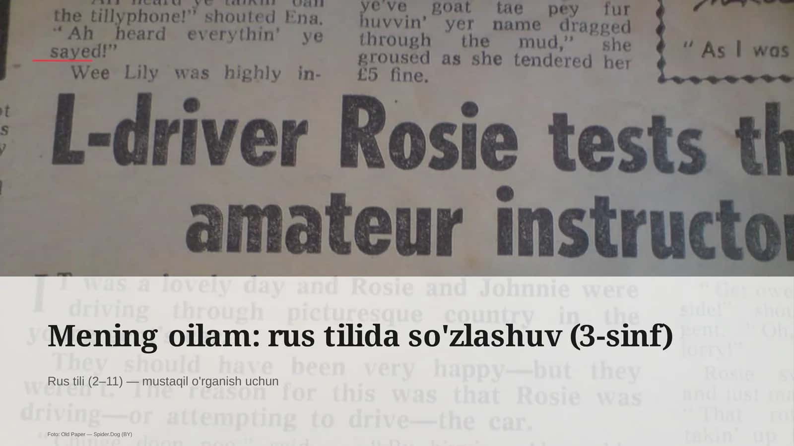Mening oilam: rus tilida so'zlashuv (3-sinf)
