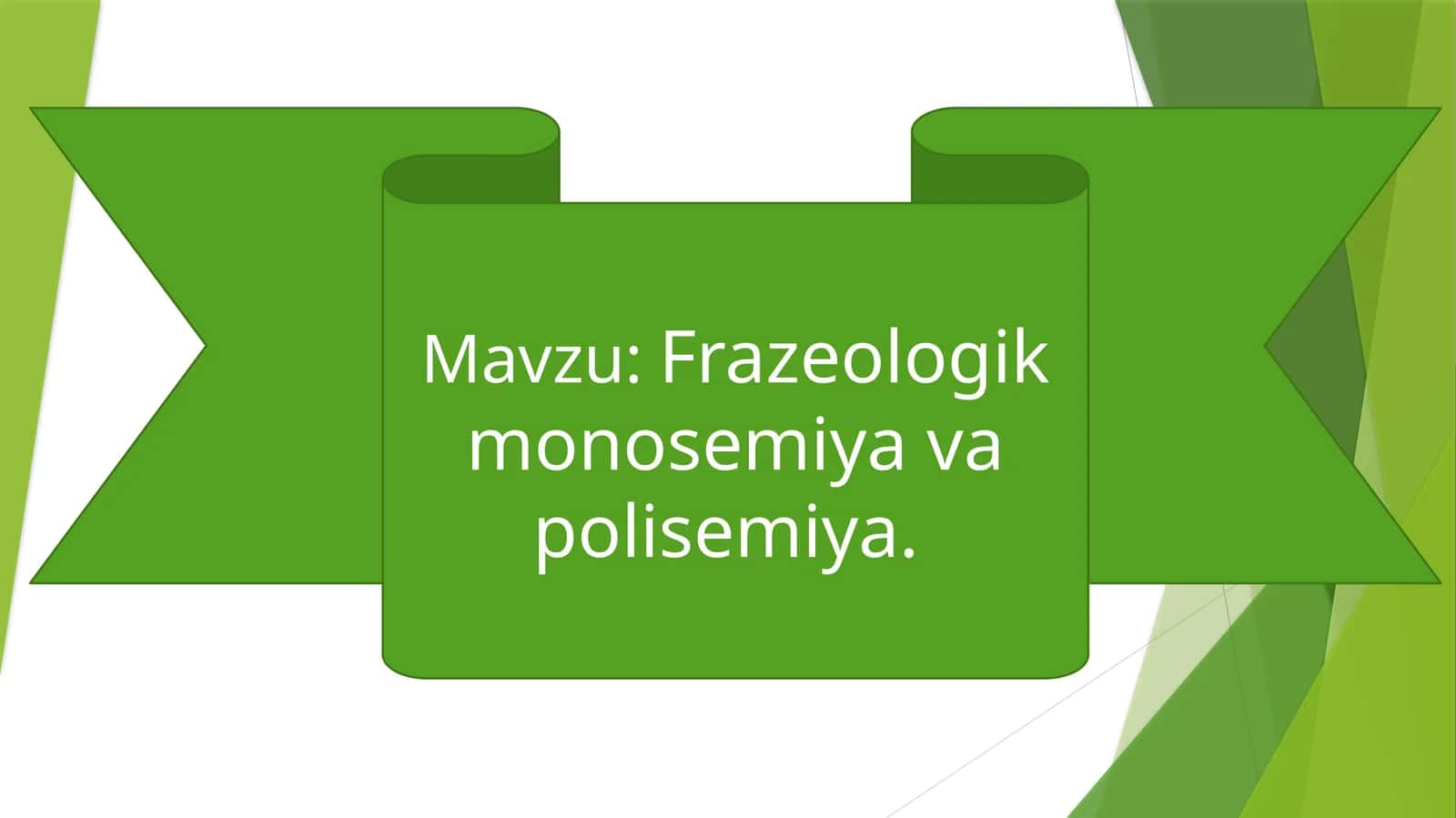 Frazeologik monosemiya va polisemiya