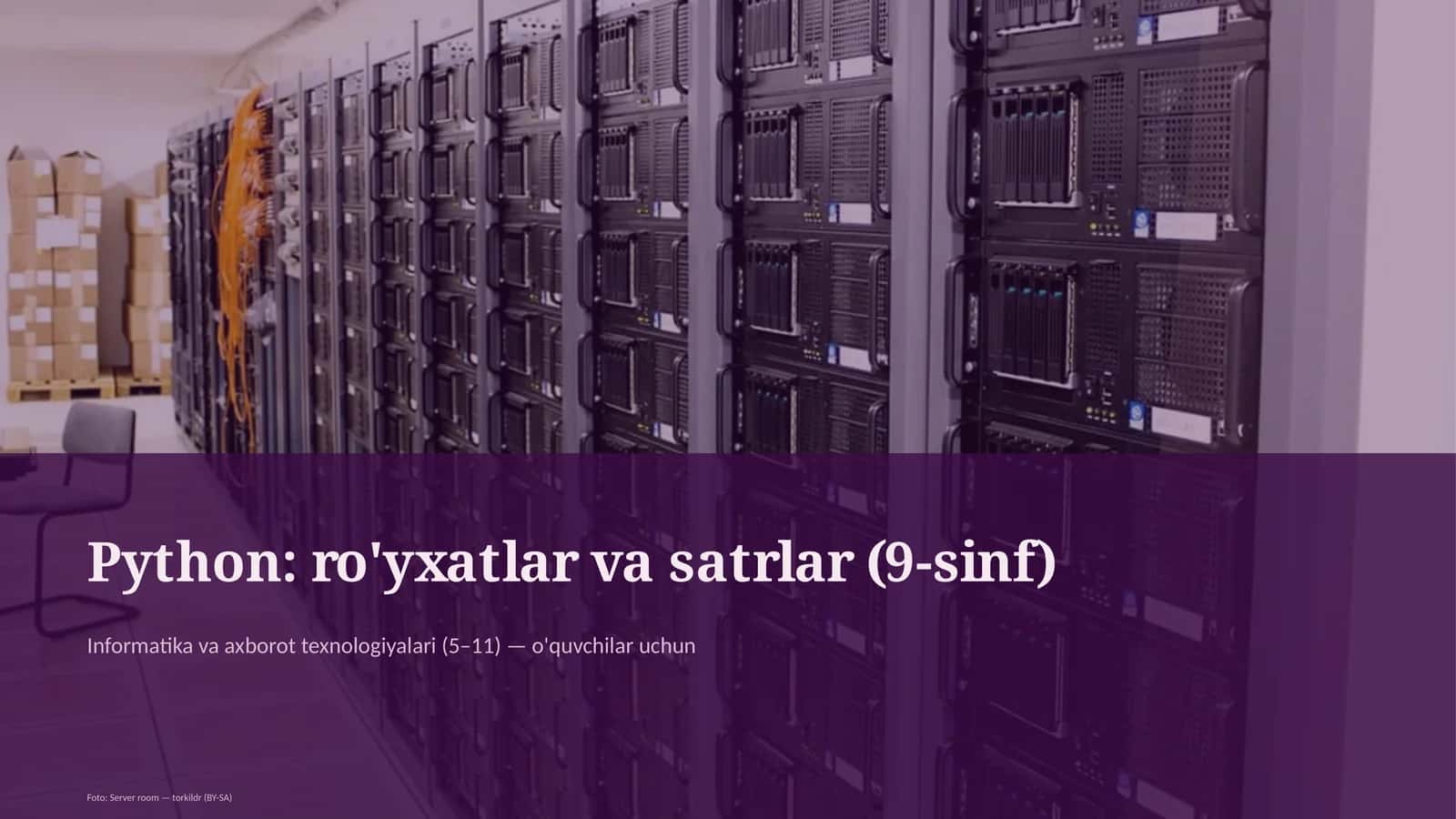 Python: ro'yxatlar va satrlar (9-sinf)