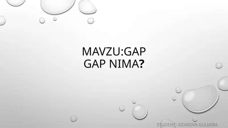 Gap. Gap nima?