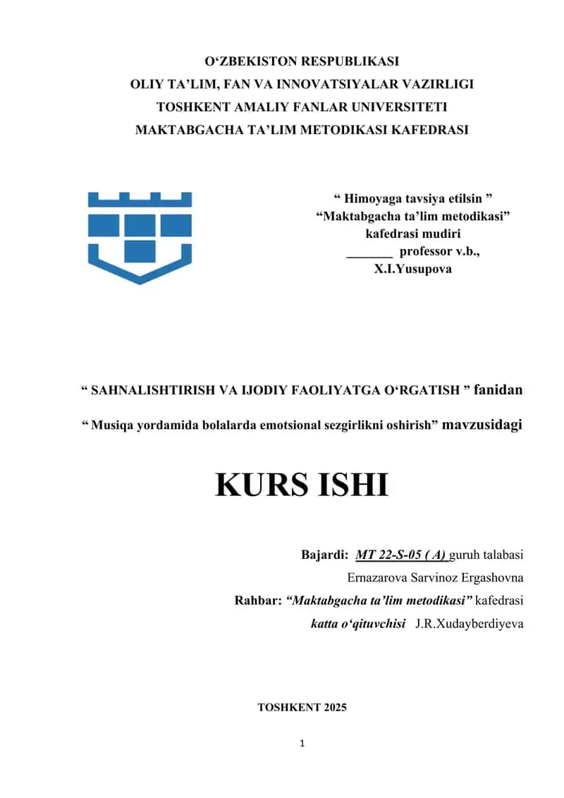 Musiqa yordamida bolalarda emotsional sezgirlikni oshirish