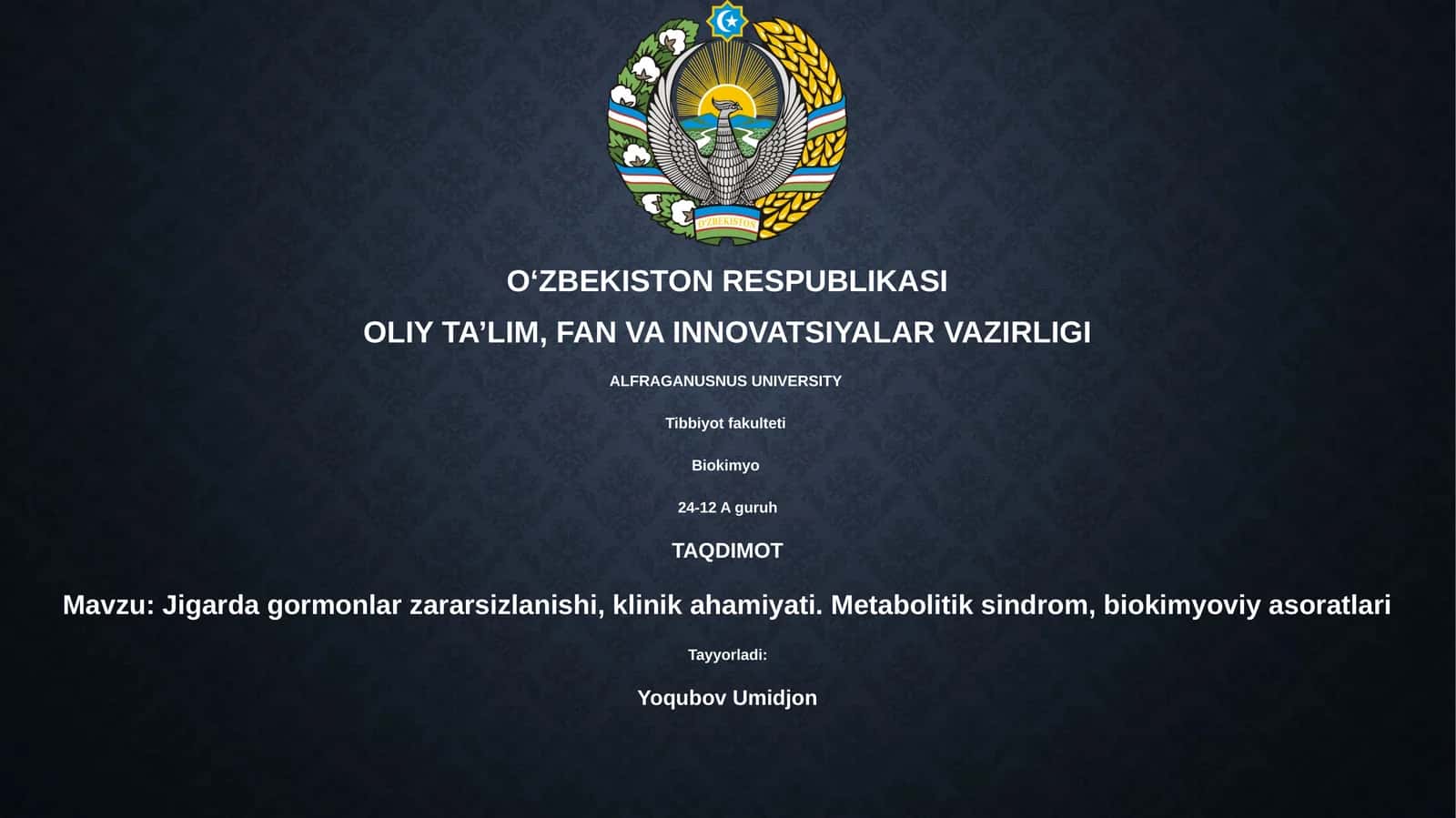 Jigarda gormonlar zararsizlanishi va metabolik sindrom