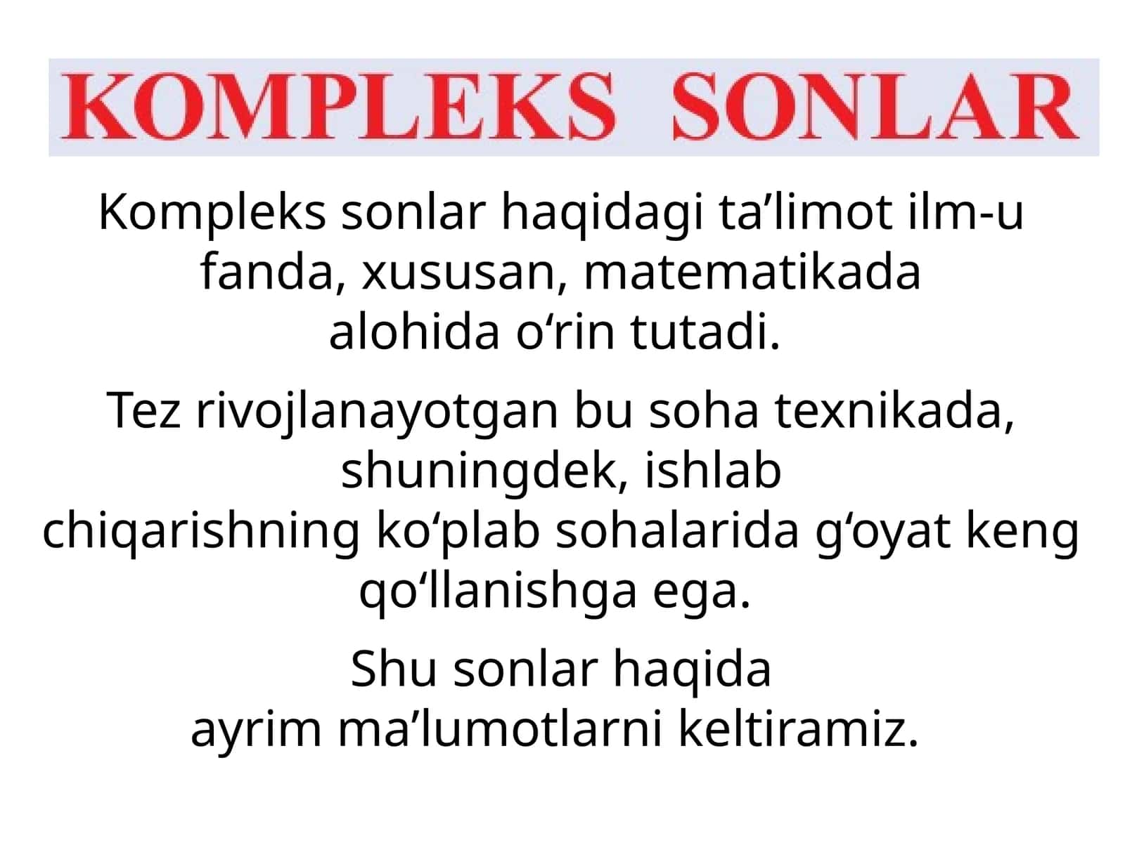 Matematikada algebra tushunchalari