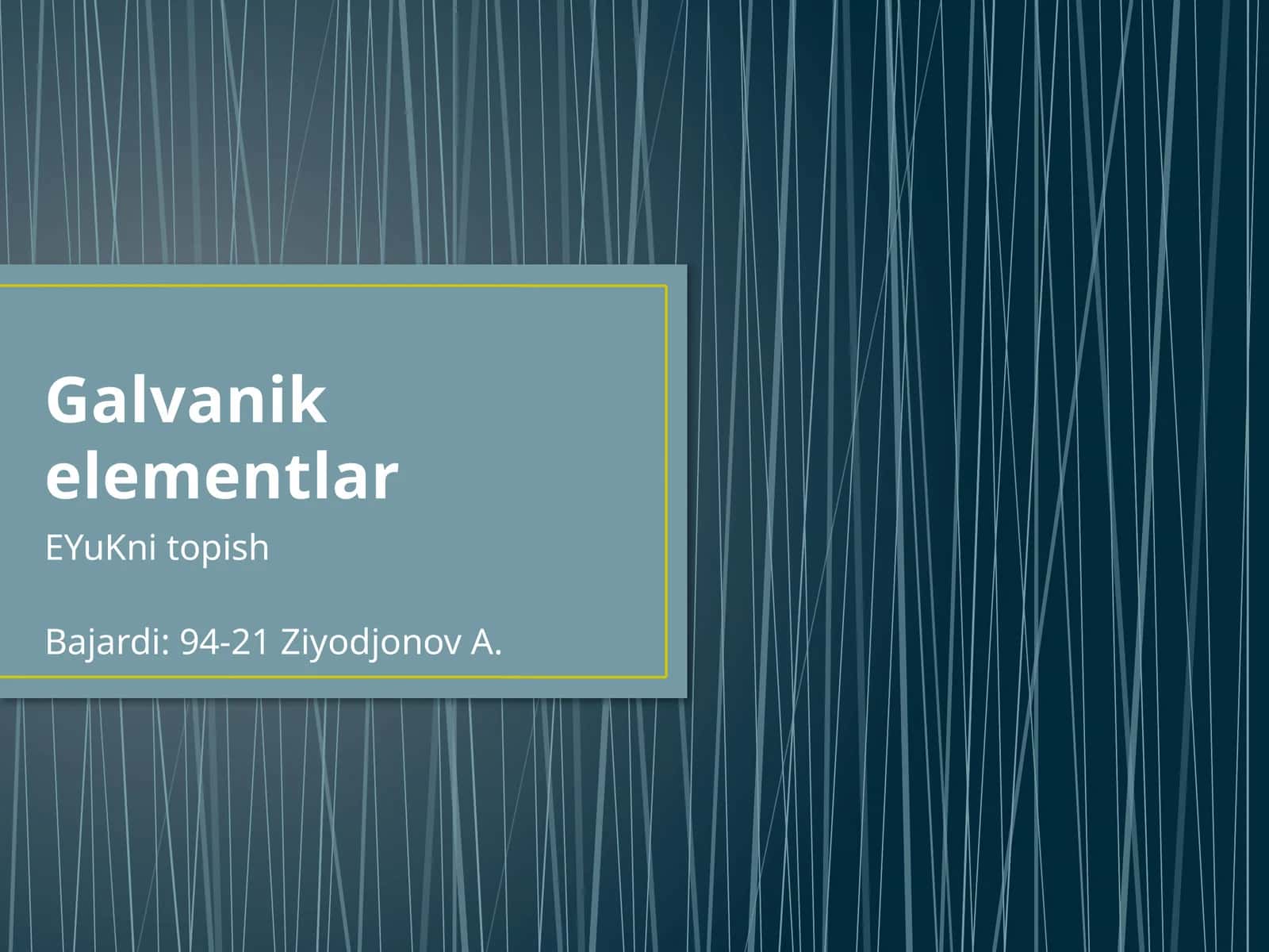Galvanik elementlar