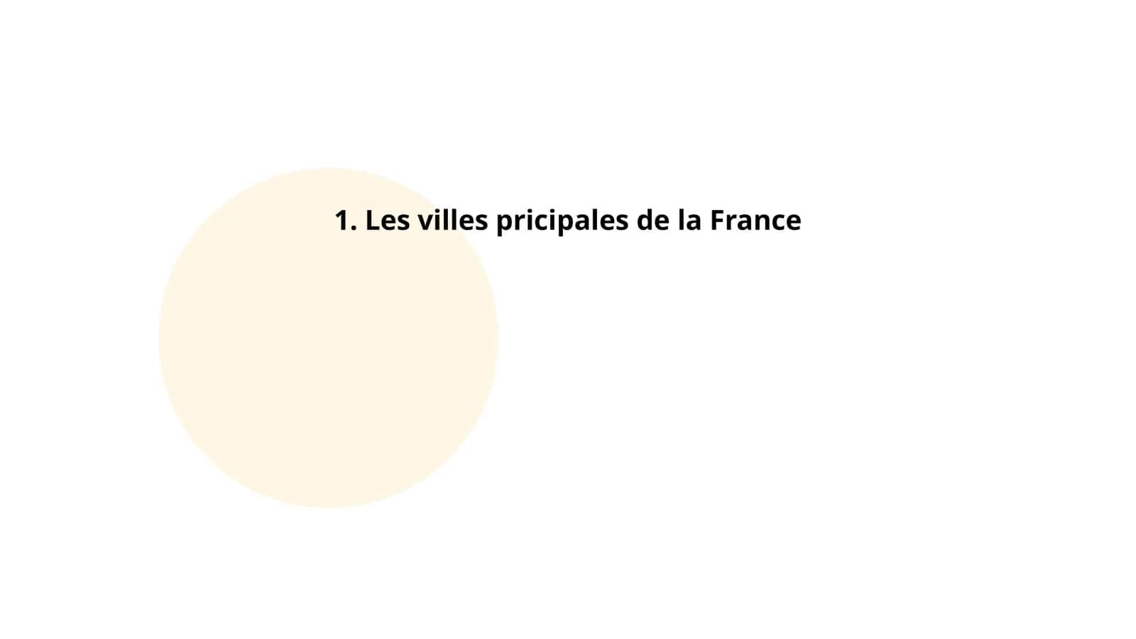 Les villes principales de la France