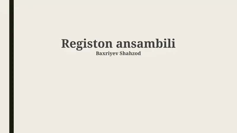 Ro'yxatdan o'tkazish ansambli